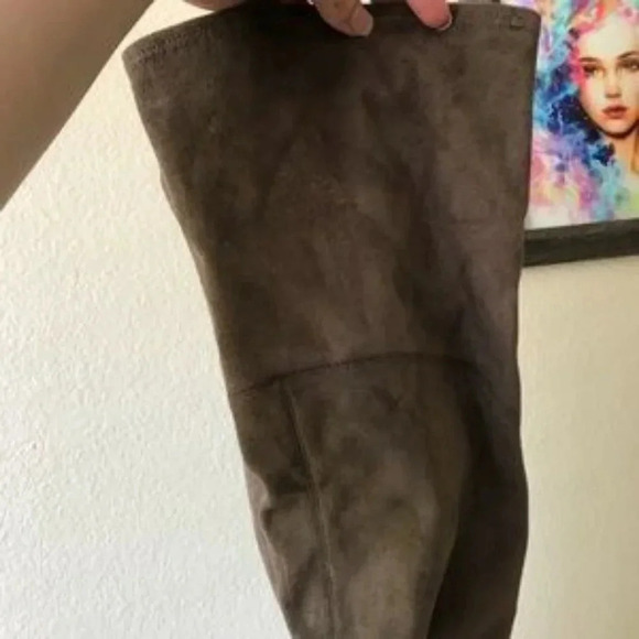 Marc Fisher Taupe Brown Suede Over the Knee Boots - Picture 3 of 8